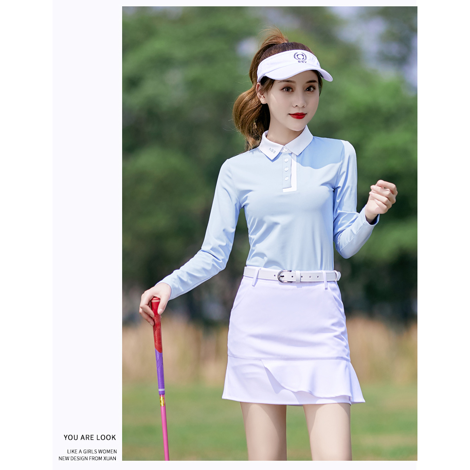 Combo Áo Dài Tay Golf Nữ SSV8977 Và Váy Golf Nữ SSV8937 Xinh Xắn