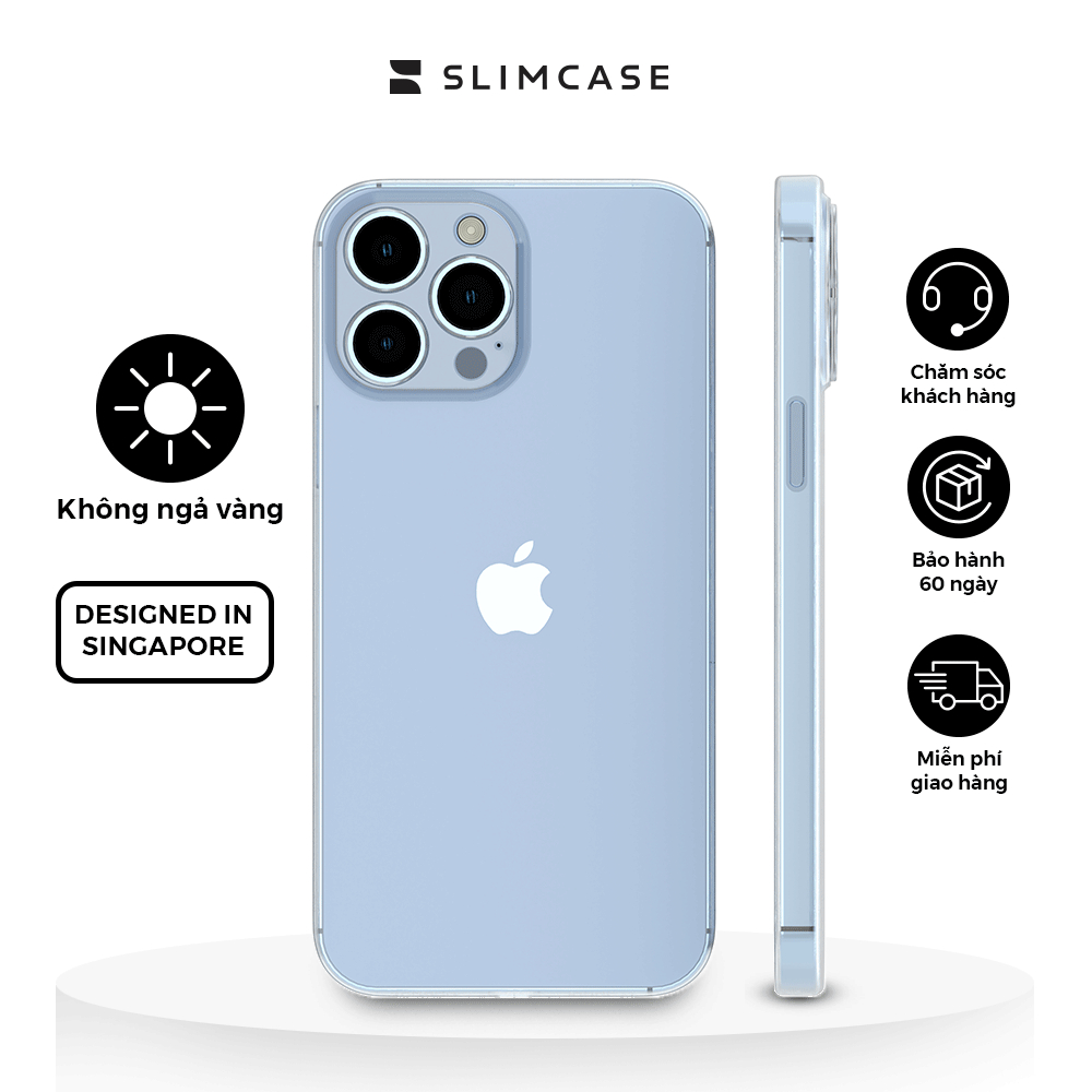 Ốp Lưng Điện Thoại Slimcase Cao Cấp Siêu Mỏng Bằng Nhựa Armour Không Ố Vàng Cho iPhone 13/13 Mini/13 Pro/13 Pro Max