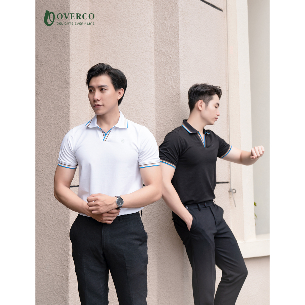 Áo Polo Nam Basic Cổ Chữ V Chất Vải Cotton USA Cao Cấp Mềm Mịn Thoáng Mát Co Giãn 4 Chiều Thương Hiệu OVERCO - OVUPL004