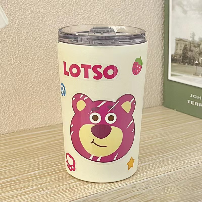 Ly Giữ Nhiệt Mẫu Gấu Dâu Lotso, Toy Story Dung Tích 360ml và 240ml Dễ Thương