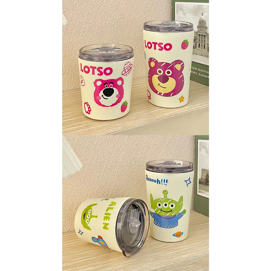 Ly Giữ Nhiệt Mẫu Gấu Dâu Lotso, Toy Story Dung Tích 360ml và 240ml Dễ Thương