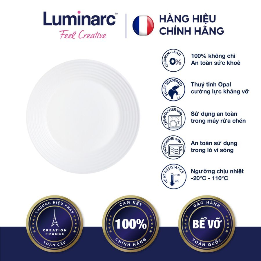 Bộ 6 Đĩa Thuỷ Tinh Luminarc Harena 27cm - LUHAN5804