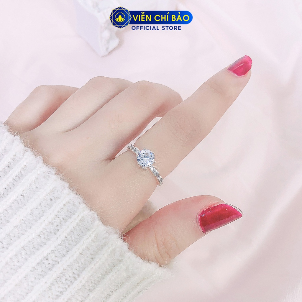 Nhẫn bạc nữ đính đá cao óng ánh chất liệu bạc S925 thời trang phụ kiện trang sức nữ Viễn Chí Bảo N400773