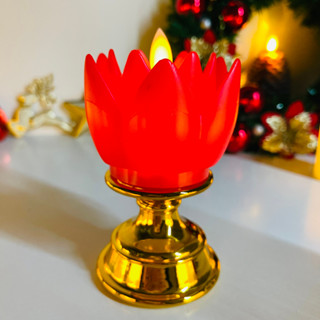Nến Hoa Sen dùng pin Liền Đế Dùng Để Ban Thờ