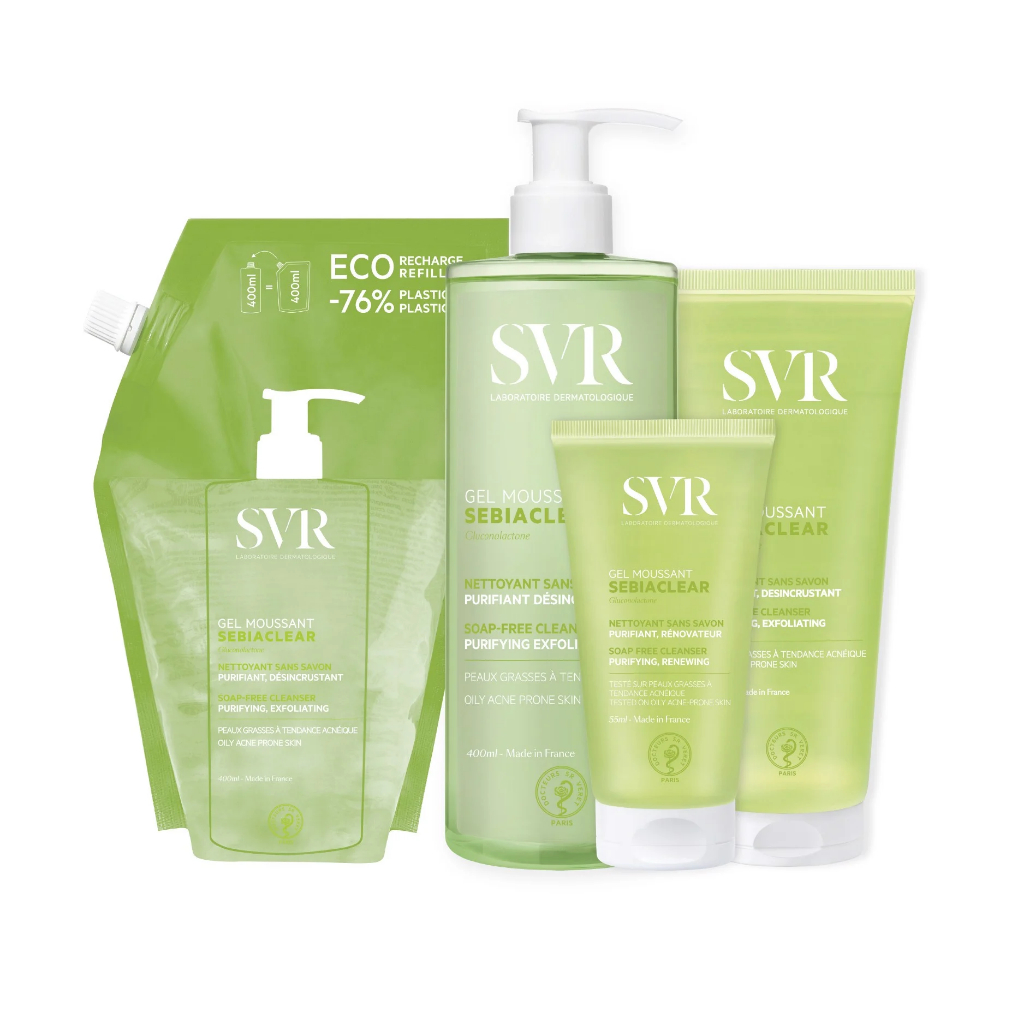 Gel Rửa Mặt Làm Sạch Dầu Nhờn, Loại Bỏ Tế Bào Chết Svr Sebiaclear Gel Moussant