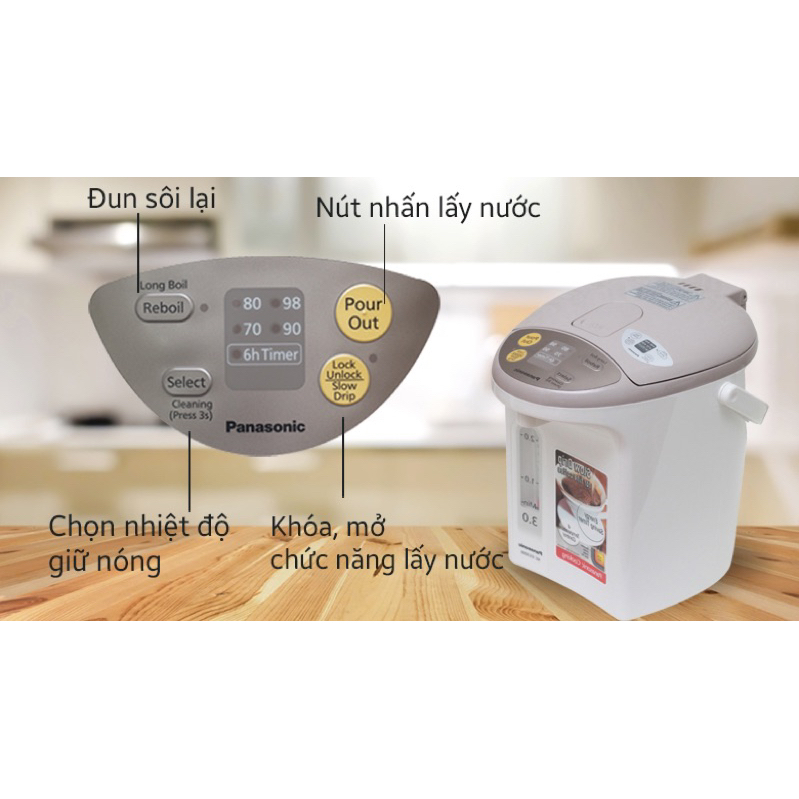 Bình thủy điện Panasonic NC-EG4000CSY 4 lít hàng mới 100% bảo hành chính hãng 12 tháng