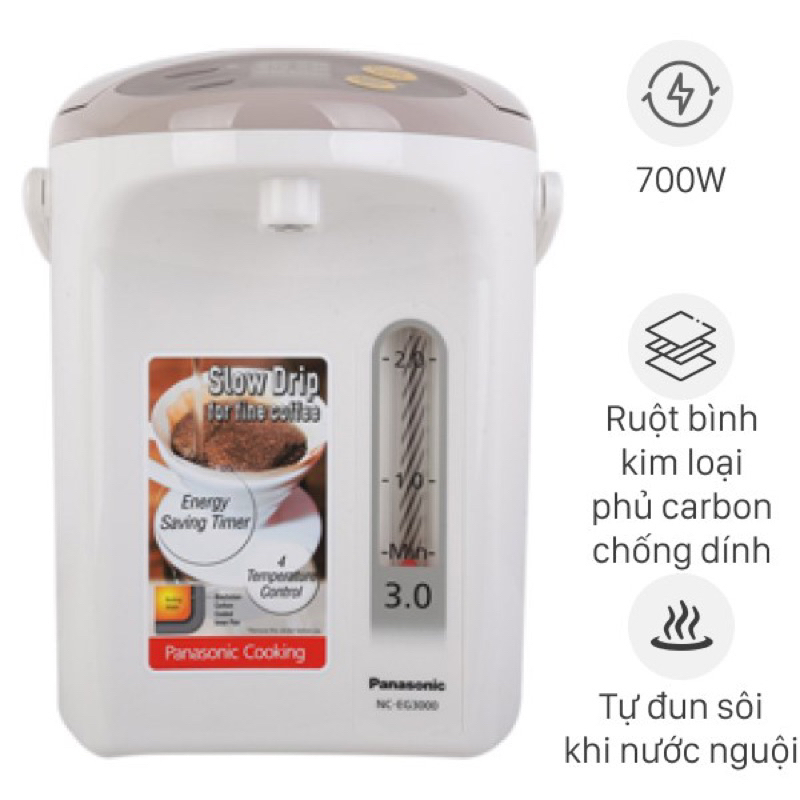 Bình thủy điện Panasonic NC-EG4000CSY 4 lít hàng mới 100% bảo hành chính hãng 12 tháng