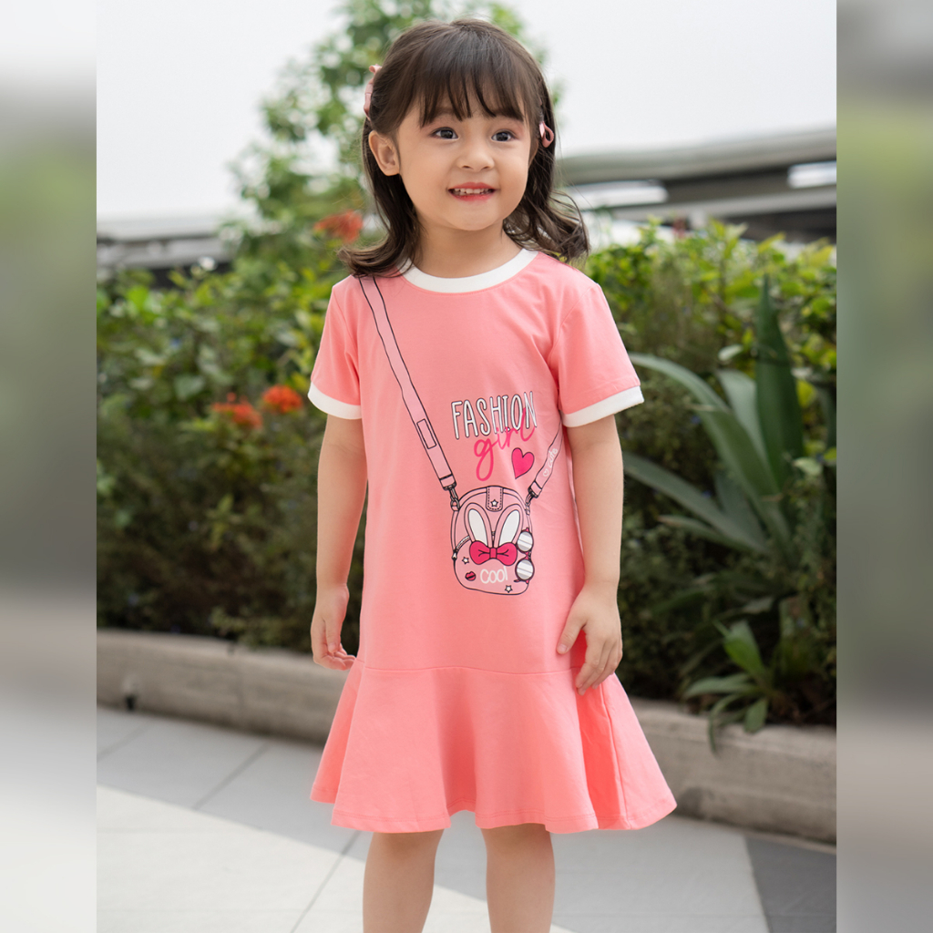 Váy cộc tay mùa hè cho bé gái DEROSA KIDS đầm công chúa từ 2 đến 6 tuổi DSK23-061