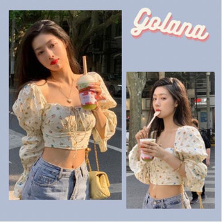 Áo croptop hoa nhí cổ vuông bigsize_saigon