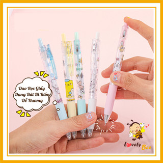 Dao rọc giấy/dao cắt sticker, washi, unboxing, rọc giấy dạng bút bi bấm dễ thương