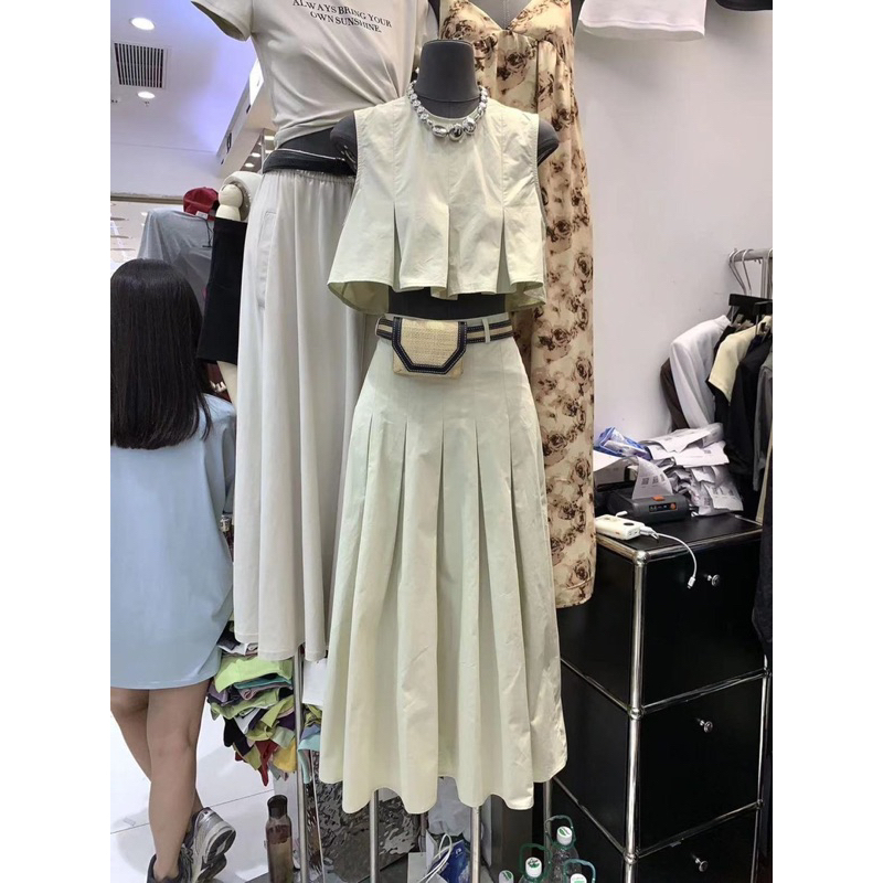 set váy cho nữ , áo crt và chân váy dài hàng loại 1