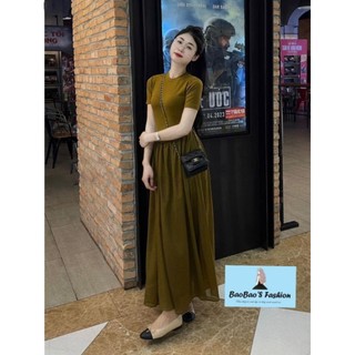 Đầm nâu dáng dài nữ tính