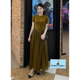 Đầm nâu dáng dài nữ tính