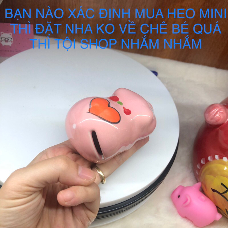 Heo sứ mini nằm decor , trang trí học tập mẫu nhỏ nhất màu đẹp mắt