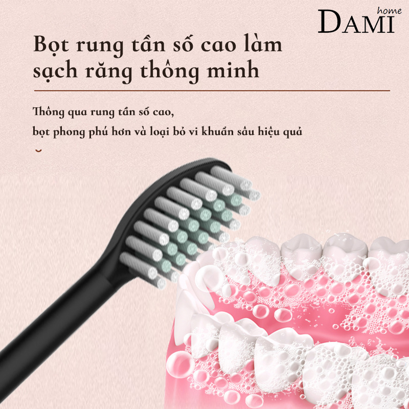 Bàn chải điện đa năng thông minh, máy đánh răng Sonic X-3 sóng âm tặng kèm 4 đầu thay thế BCD01