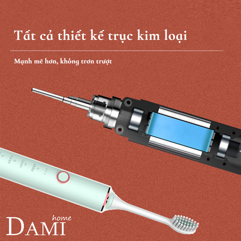 Bàn chải điện đa năng thông minh, máy đánh răng Sonic X-3 sóng âm tặng kèm 4 đầu thay thế BCD01