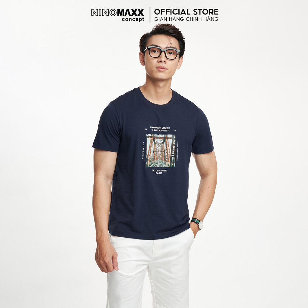 NINOMAXX Áo thun Nam graphic tay ngắn cổ tròn cotton 2301042