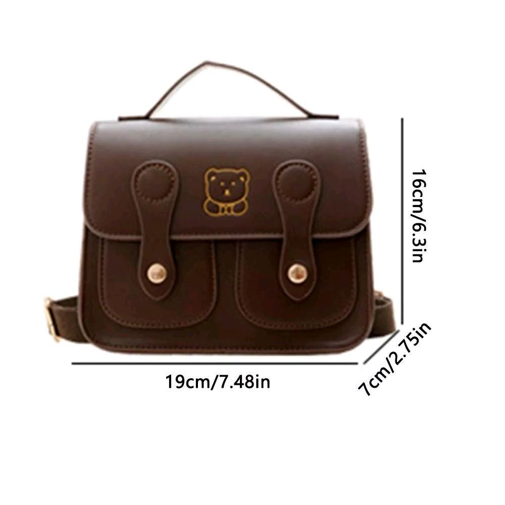 Ba Lô Da PU Hoạ Tiết Gấu Xinh Xắn Cho Bé