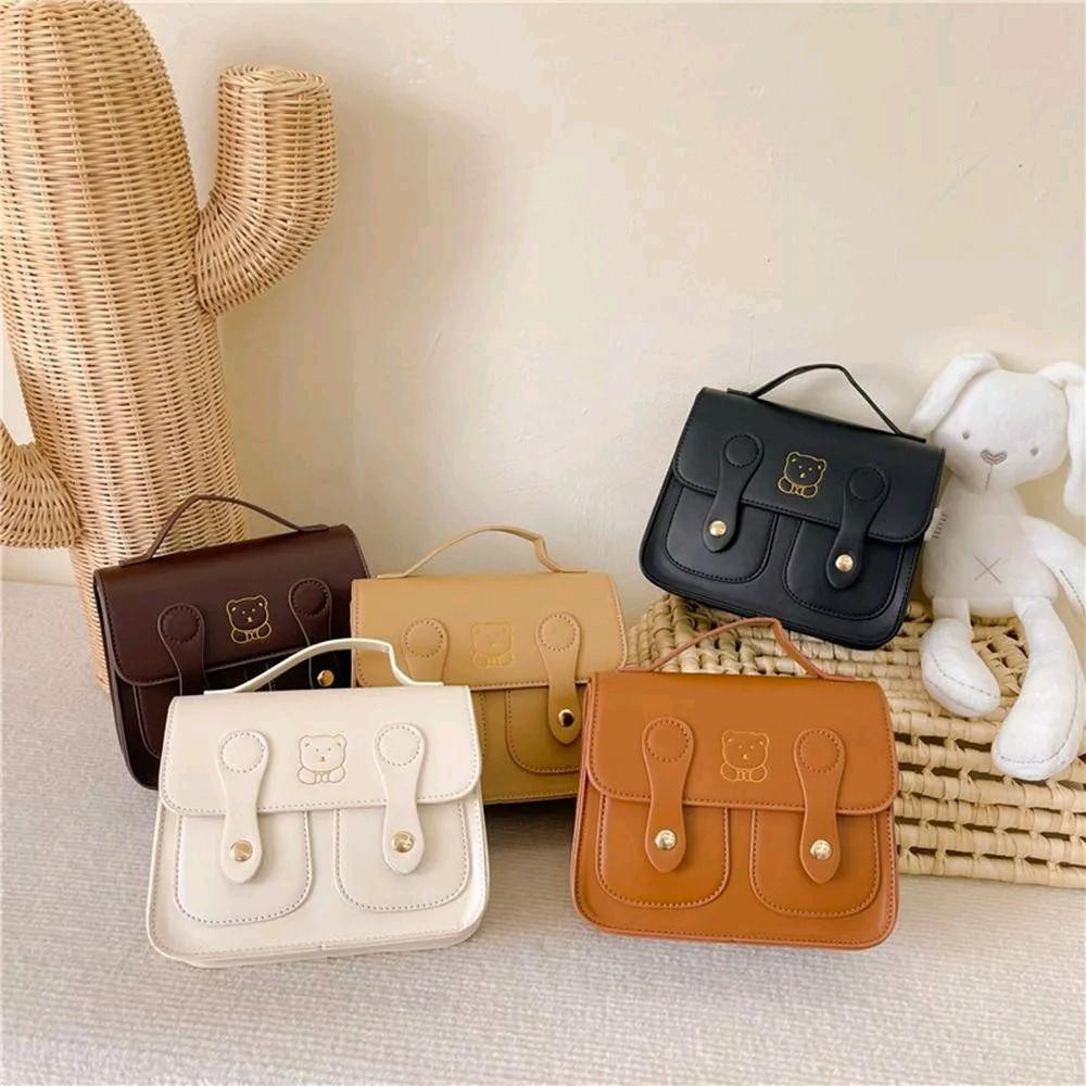 Ba Lô Da PU Hoạ Tiết Gấu Xinh Xắn Cho Bé