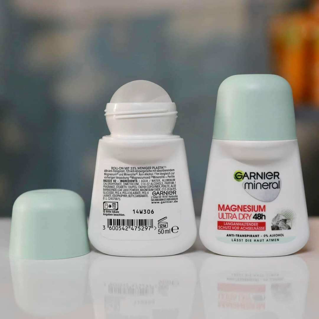 Lăn khử mùi Garnier Mineral 48h sáng da ngừa thâm, ngăn mồ hôi, 50ml- Hàng chuẩn, đủ bill