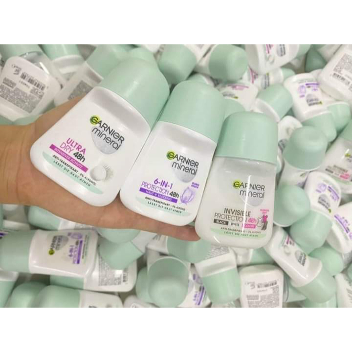 Lăn khử mùi Garnier Mineral 48h sáng da ngừa thâm, ngăn mồ hôi, 50ml- Hàng chuẩn, đủ bill