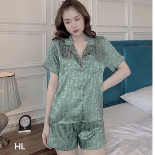 Bộ pyjama, bộ đồ mặc ở nhà (cộc-cộc) chất lụa gấm mềm mịn siêu mát