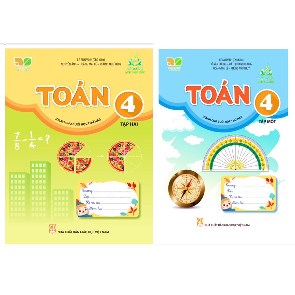 Sách - Combo Toán 4 - Tập 1 + 2 (Dành cho buổi học thứ hai) (Kết nối tri thức với cuộc sống)