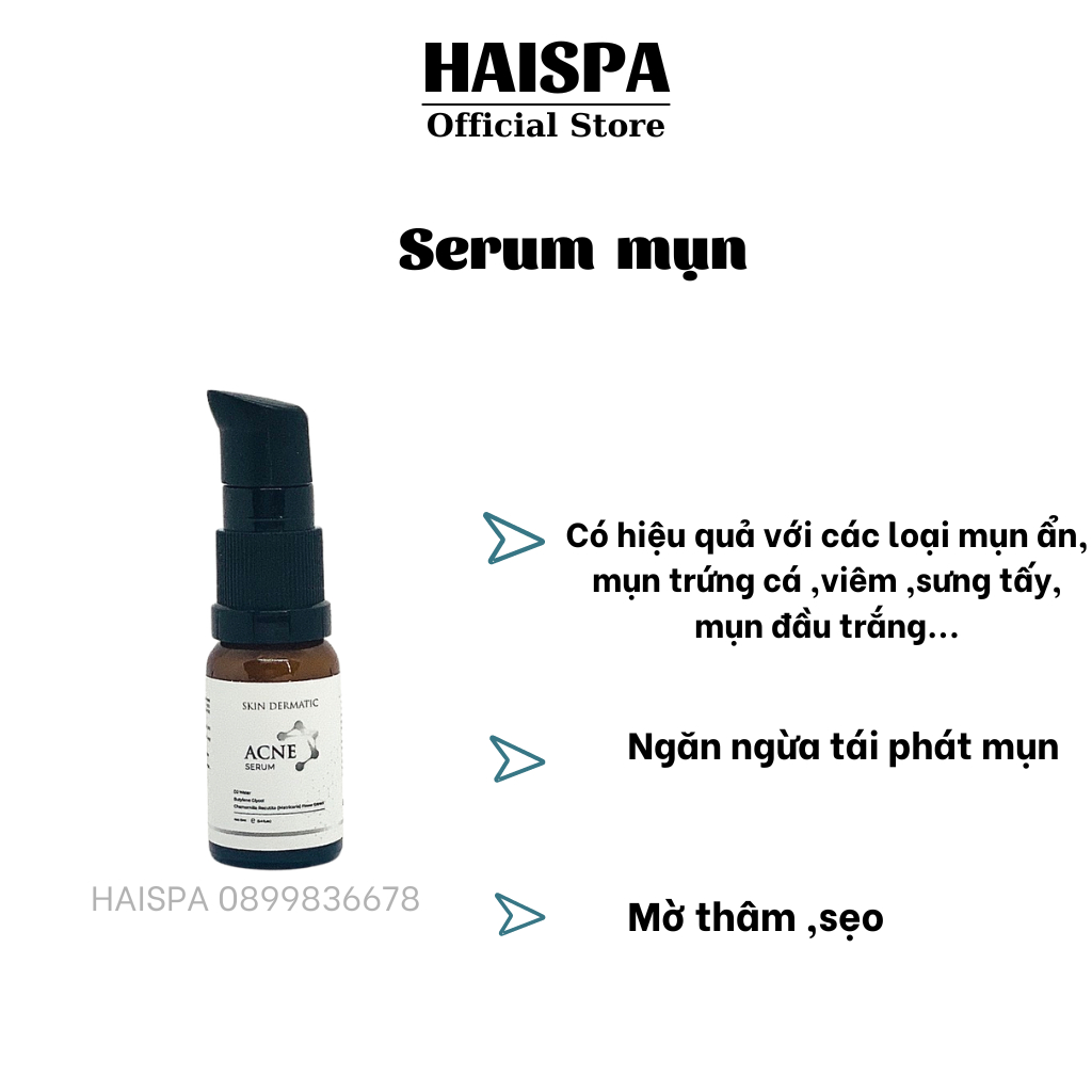 Chấm mụn mủ, serum mụn lang xẹp mụn sau 2h - Haispa