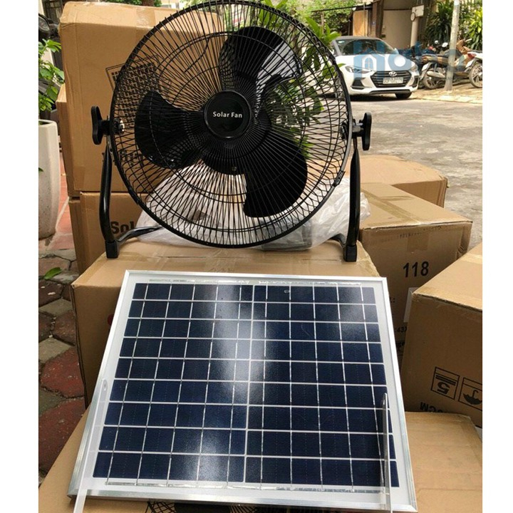Quạt Năng lượng mặt trời để bàn Solar Fan, Quạt tích điện chân quỳ dùng cho gia đình