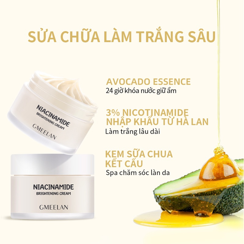 Kem Dưỡng ẩm Trắng Da GMEELAN 50g Facial Niacinamide Cream Chống Lão Hóa