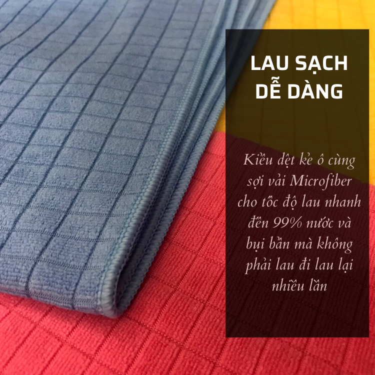 COMBO 5 khăn lau đa năng AMUSCAR 100% Microfiber màu vàng KT 35x40cm chuyên dụng lau kính và nội thất