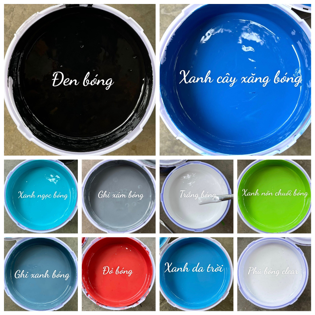 Sơn chậu cảnh  Supon màu đen bóng 1kg - sơn trực tiếp không cần lót