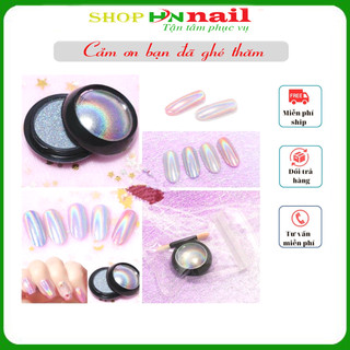 Bột nhũ tráng gương cầu vồng bảy màu trang trí móng làm đẹp nail nghệ thuật shop Hnnail