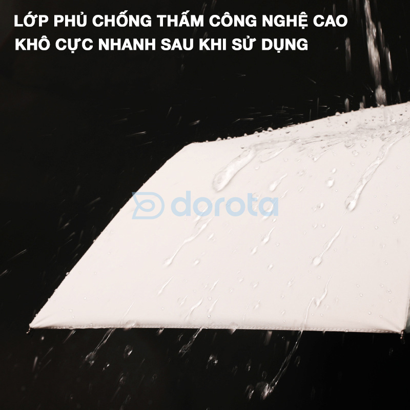 Ô che nắng UPF 50+ cao cấp 2 lớp DOROTA dù che nắng nan kép tự động gấp nhỏ gọn cho ô tô chống lật chống thấm OCM