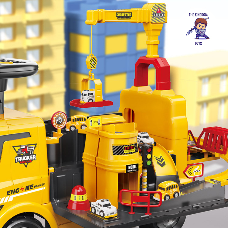 Xe Trượt Scooter Máy Xúc / Cứu Hỏa / Khủng Long / Cần Cẩu  Xe Chòi Chân Có Đèn Và Nhạc 2 Trong 1