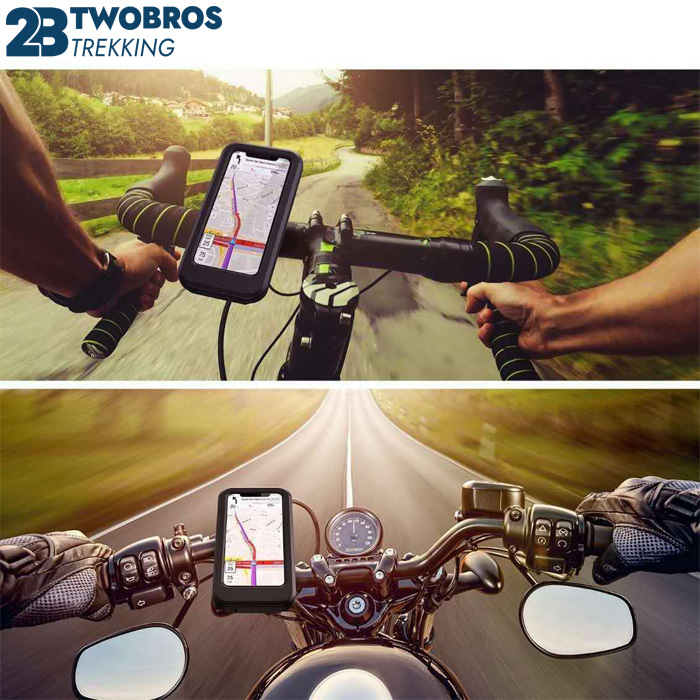 Giá Đỡ Điện Thoại Xe Máy Xe Đạp Chống Nước, Xoay 360 Độ, Kẹp Chân Gương Xe Máy