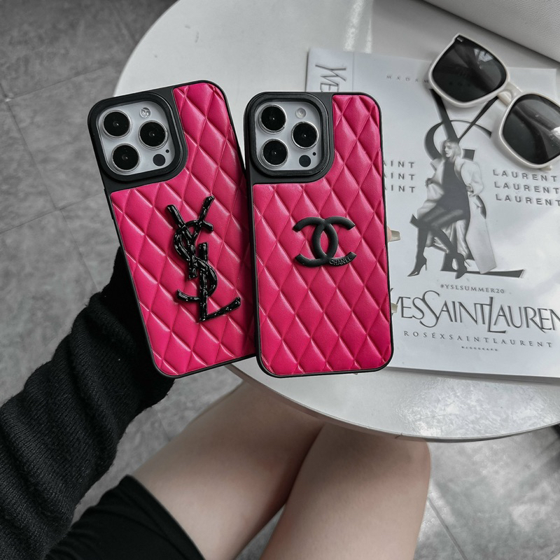Ốp Lưng Iphone Da Trám Hồng Tag LO.GO