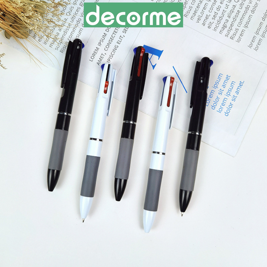 Bút bi bấm Decorme 6 màu 3 màu trong 1 Tiện Lợi Trang Trí Sổ Vở Bullet Journal Cây Bút Nhiều Màu Cute Xinh Xắn