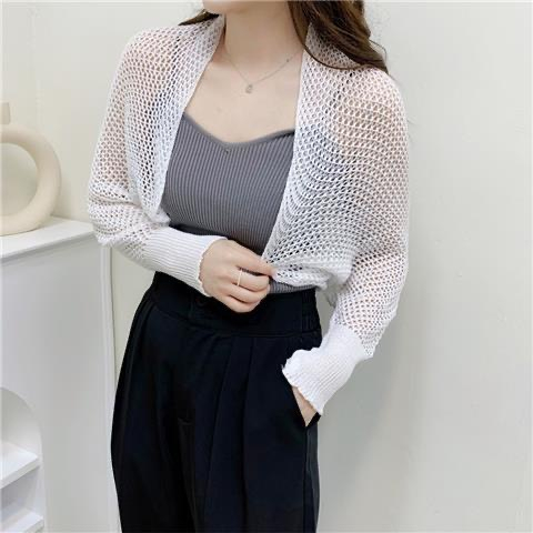 Áo Khoác Cardigan Choàng Len Móc Dệt Kim Mỏng Form Ngắn Tay Dài Họa Tiết Lưới Hottrend Phối Đồ Mùa Hè 2023 | BigBuy360 - bigbuy360.vn