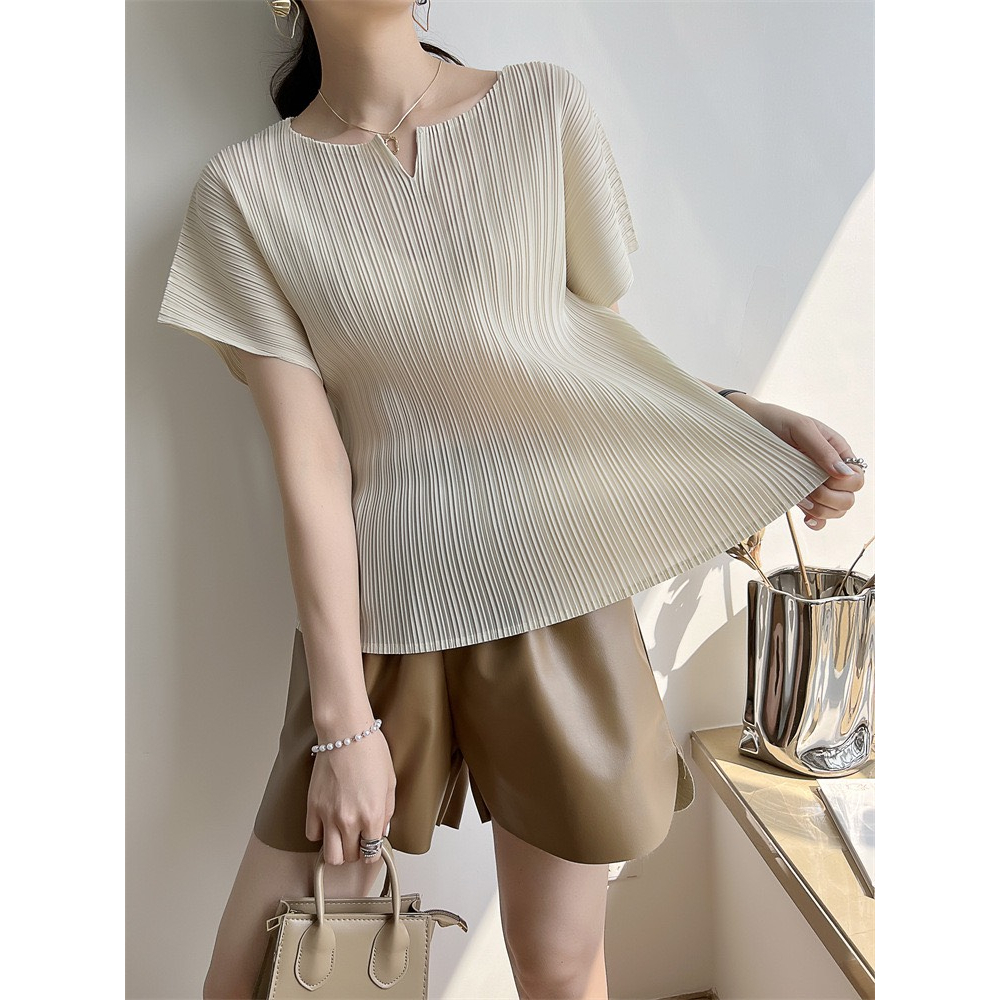 (HÀNG SẴN) Áo lò xo tay ngắn basic, thanh lịch - Áo freesize form dáng nhỏ vừa, co dãn thoải mái