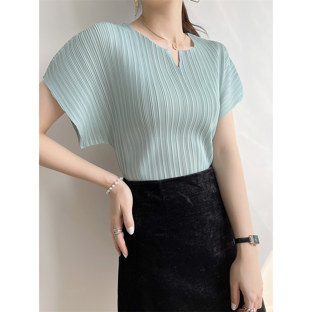 (HÀNG SẴN) Áo lò xo tay ngắn basic, thanh lịch - Áo freesize form dáng nhỏ vừa, co dãn thoải mái
