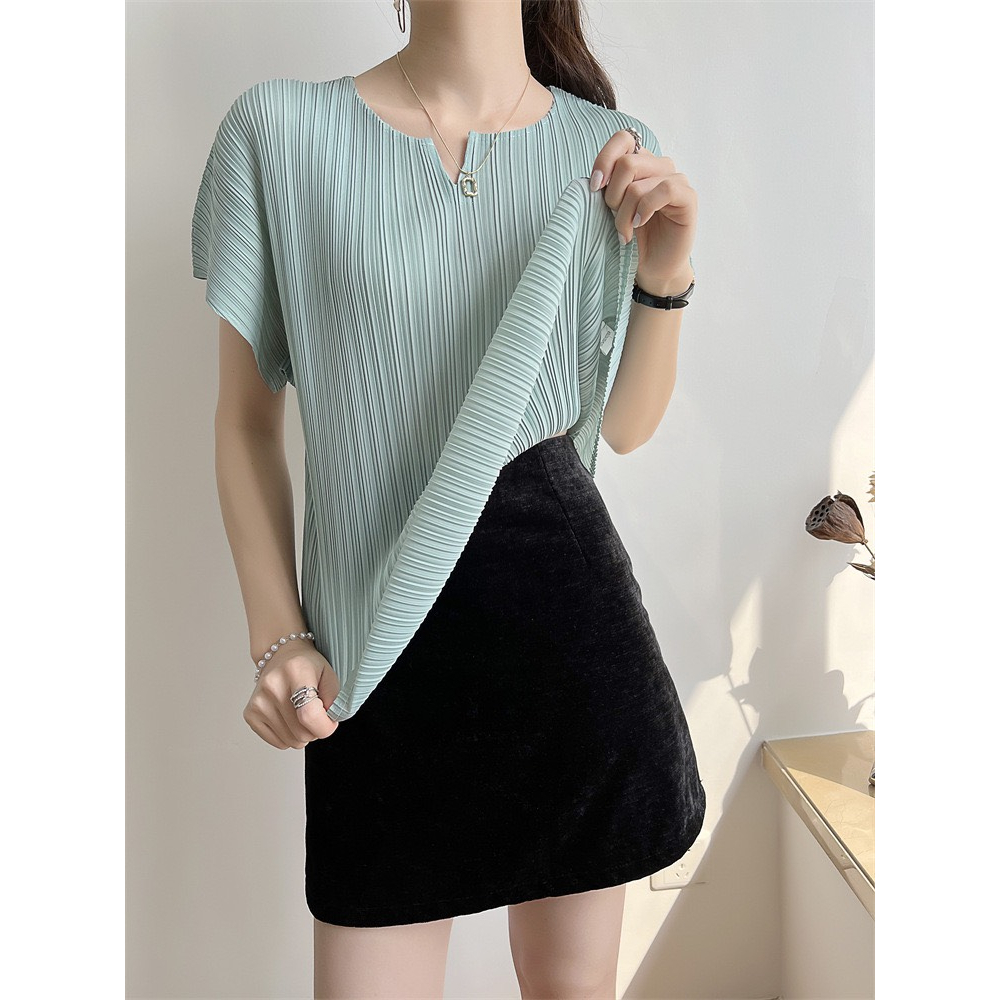 (HÀNG SẴN) Áo lò xo tay ngắn basic, thanh lịch - Áo freesize form dáng nhỏ vừa, co dãn thoải mái