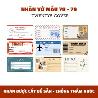 Set nhãn vở theo mẫu 70 - 79