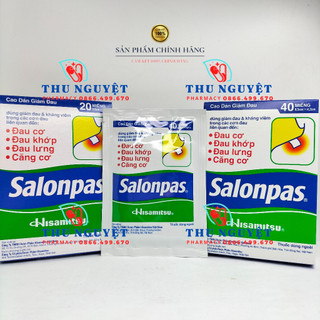 Cao dán SALONPAS gói 10 miếng - Dùng giảm đau trong các cơn đau như đau vai, đau lưng, đau cơ, khớp