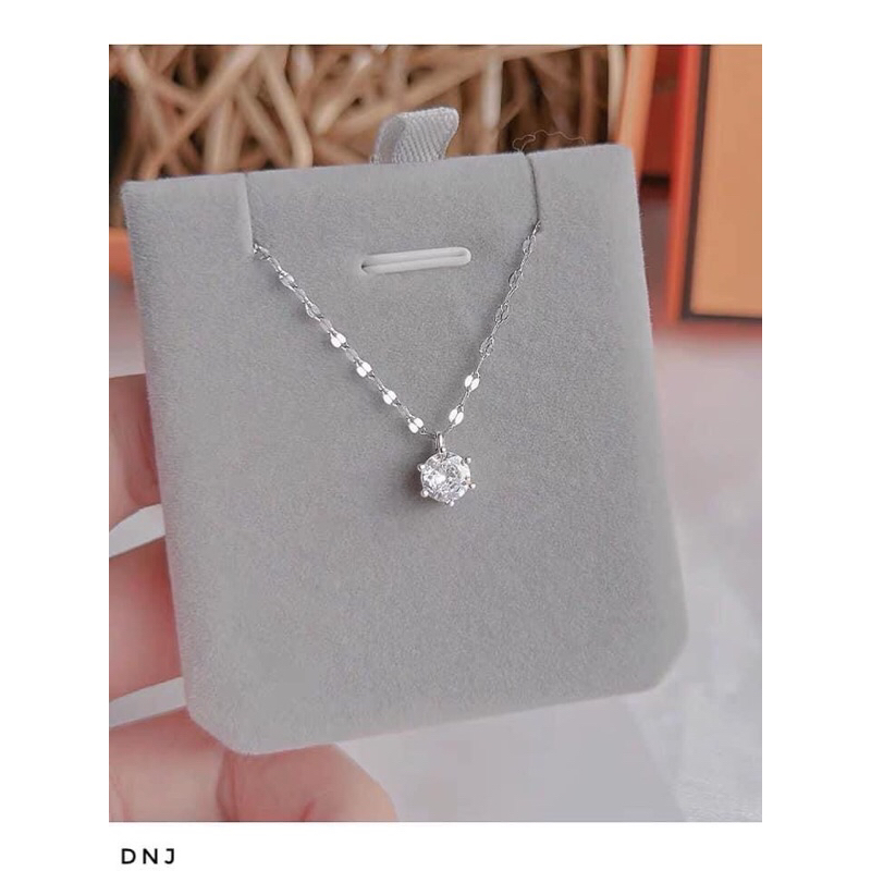 Dây chuyền bạc nữ mặt đá nhỏ xinh xắn chuẩn bạc ta - Kho sỉ bạc Nhất Linh