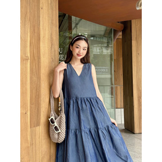 Nosbyn - Đầm Maxi Denim Sát Nách - N306-D006