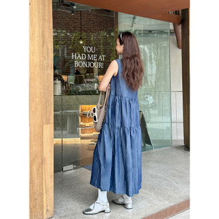 Nosbyn - Đầm Maxi Denim Sát Nách - N306-D006