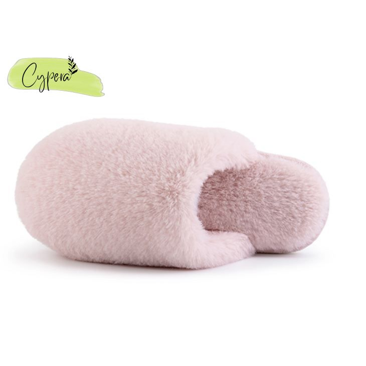 Dép lông bít mũi đi trong nhà lông dày êm chân đế cao su dẻo chống trượt - D34