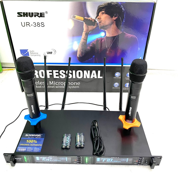 Micro không dây SHURE cao cấp, UR-38S,bắt sóng xa,hát nhẹ,Tự ngắt,Mic chuyên dụng cho sự kiện lớn và Karaoke gia đình