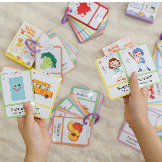Thẻ học thông minh Mini Flashcard song ngữ Anh - Việt nhiều chủ đề  Lalala baby